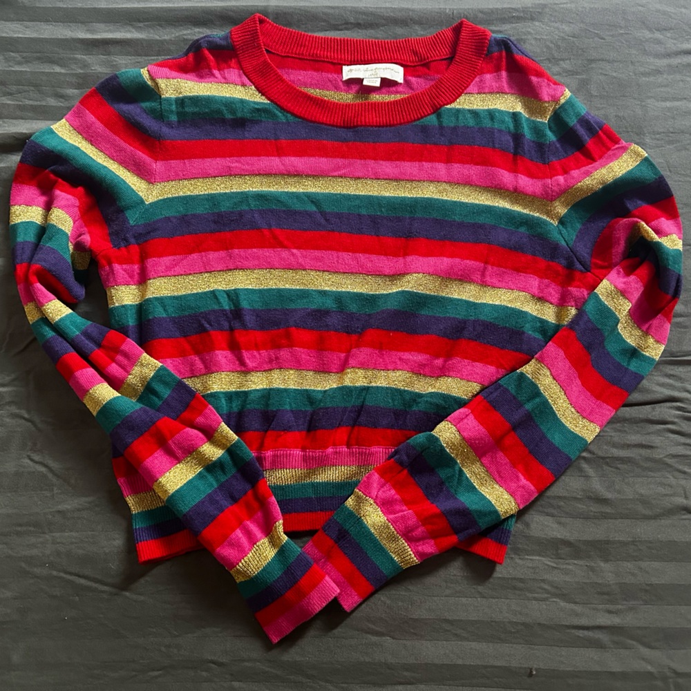 Colorful Striped Cropped Sweater - Spiritual Ganster